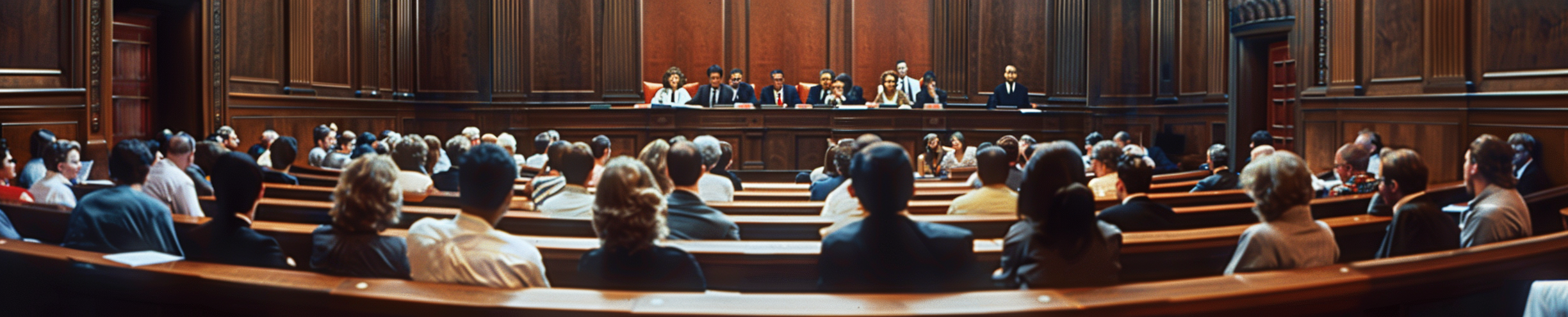 Crowd of Angry People in Court