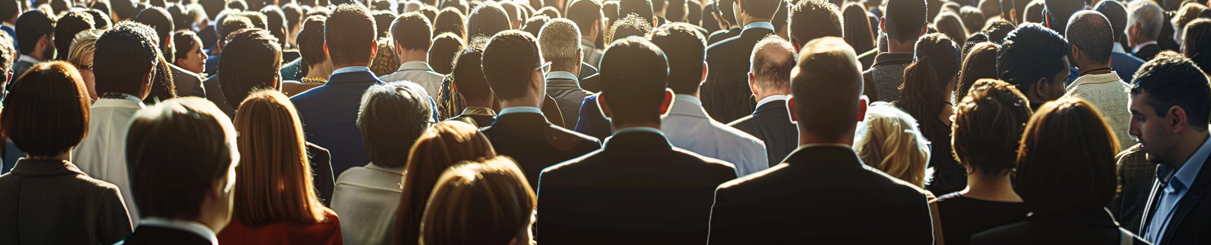 Crowd people corporate attire front view