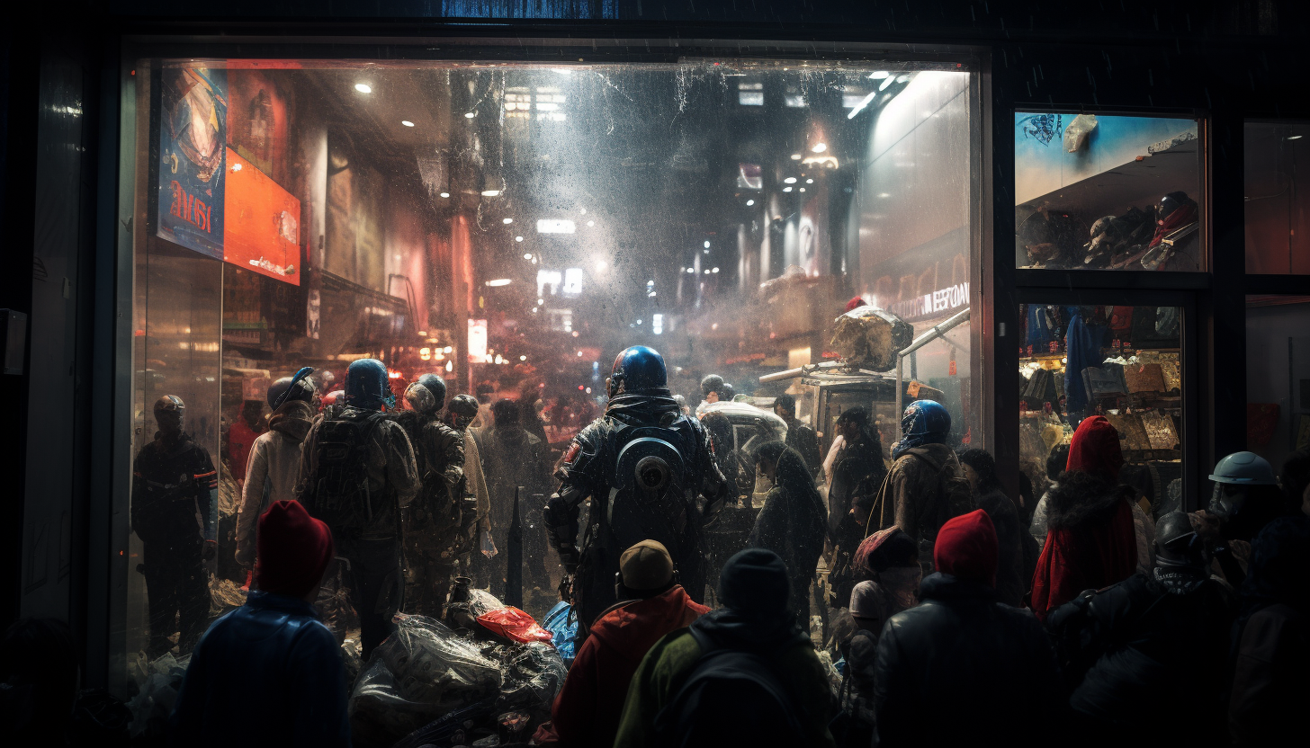 Crowd at Store Window Scene