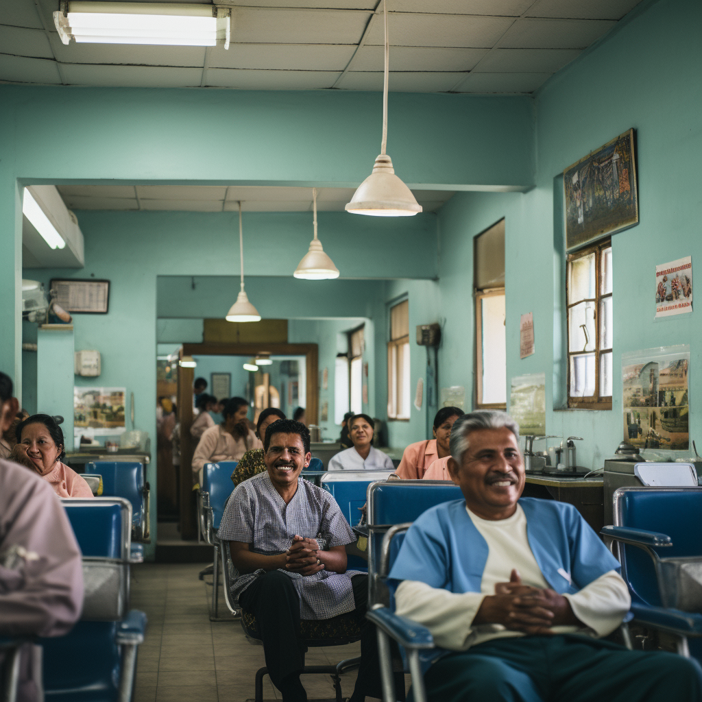 Diverse patients waiting at dental office