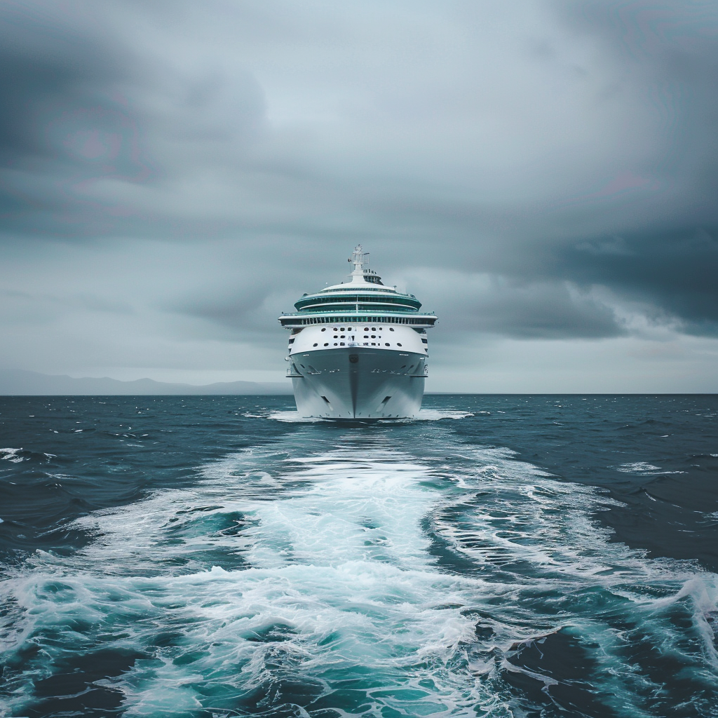 Cruise ship view from behind