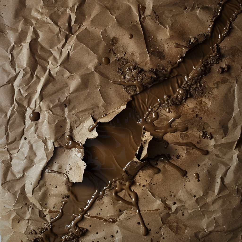 Crumpled paper with mud splashing