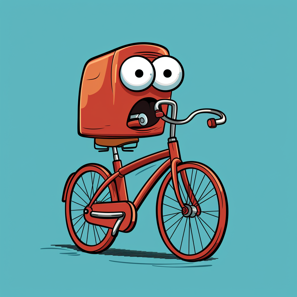 Cartoon image of a crying bicycle