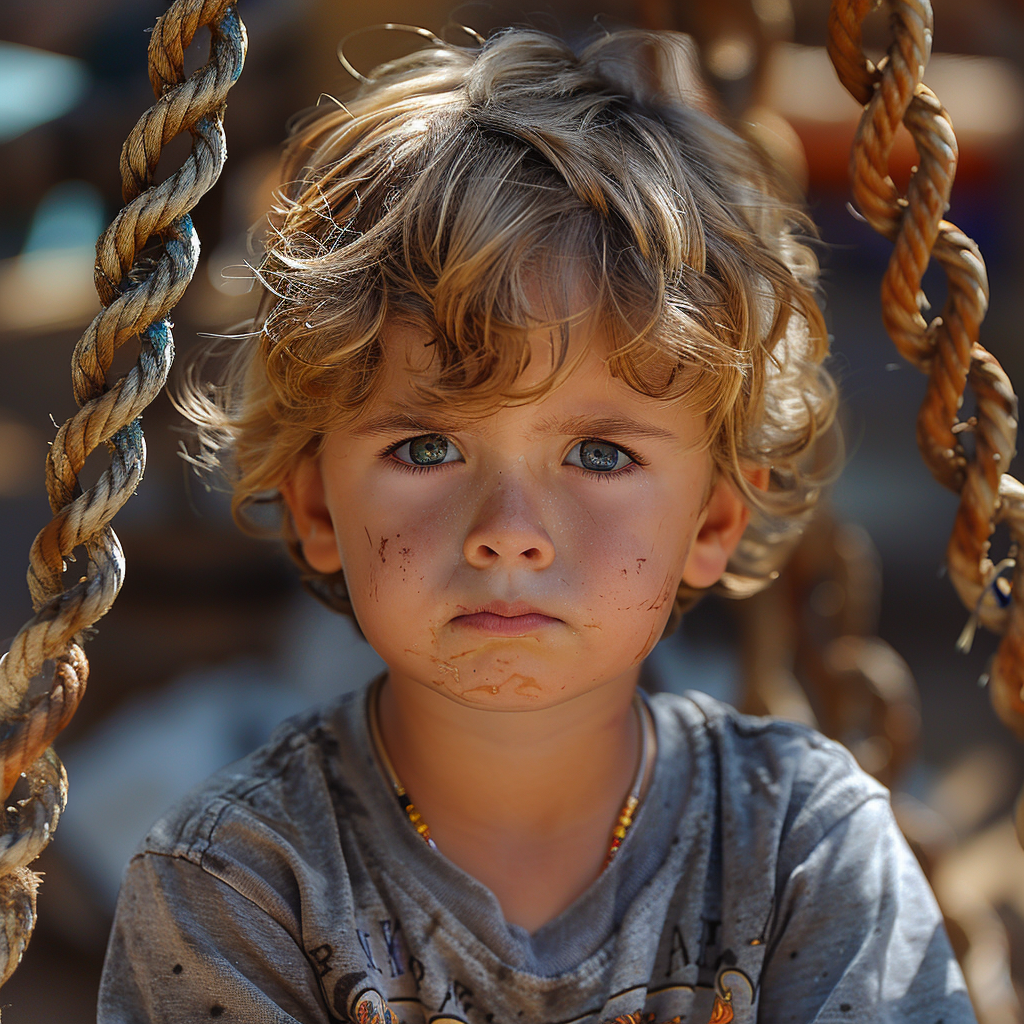 Crying child at playground