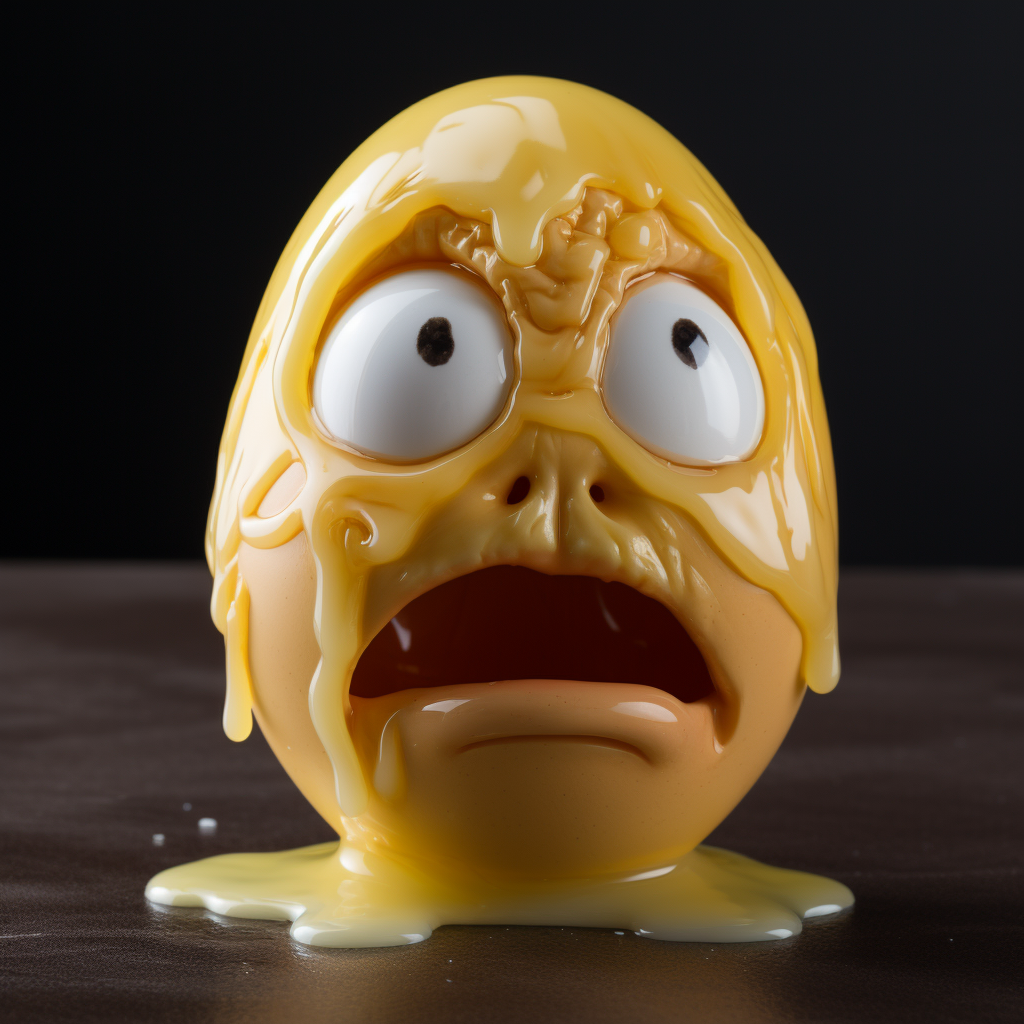 Egg cup with a crying yolk