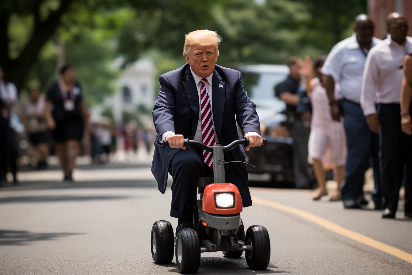 Crying Trump Driving Little Tykes Car