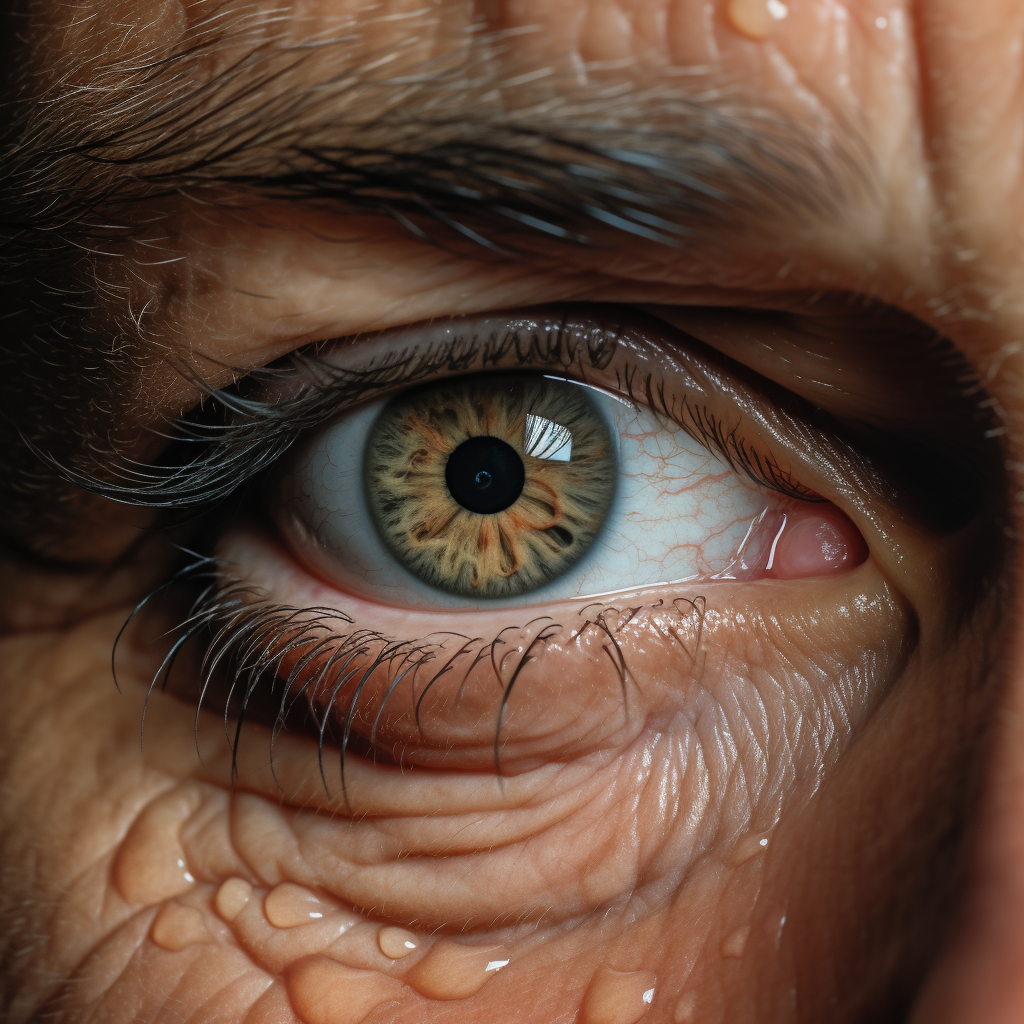 Close-up of a 52-Year-Old Man Crying