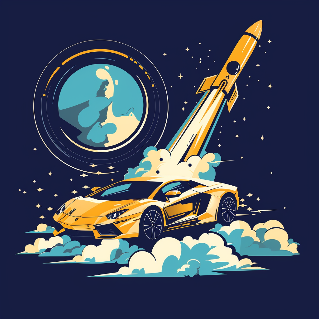 Rocket ship anticipation cryptocurrency image