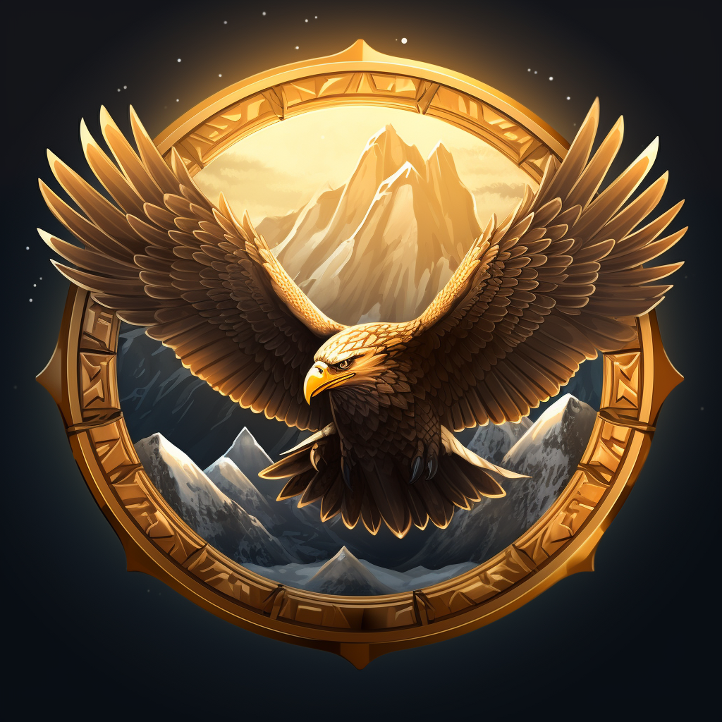 Cryptocurrency soaring eagle icon