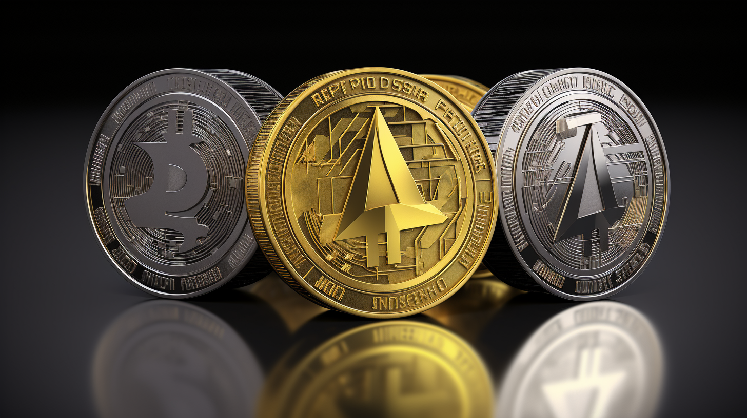 Vibrant Cryptocurrency Photo in Yellow, Black, and White