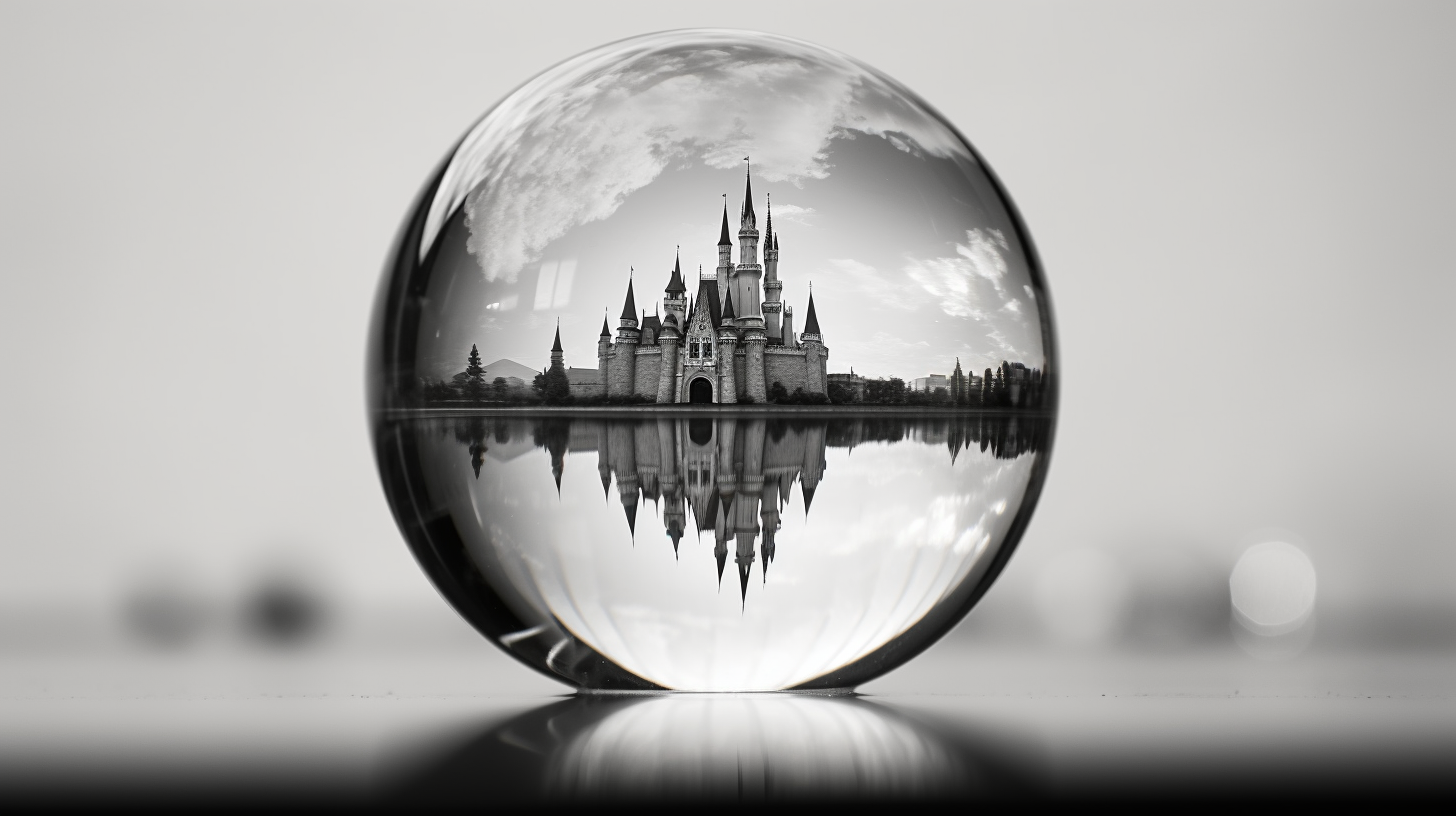 Crystal ball reflecting Disney castle