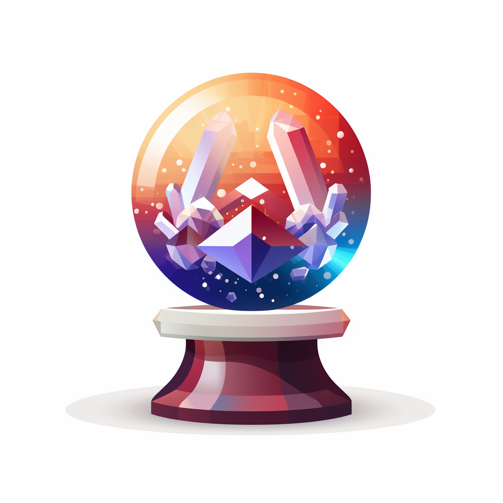 Crystal ball pixel icon on white background