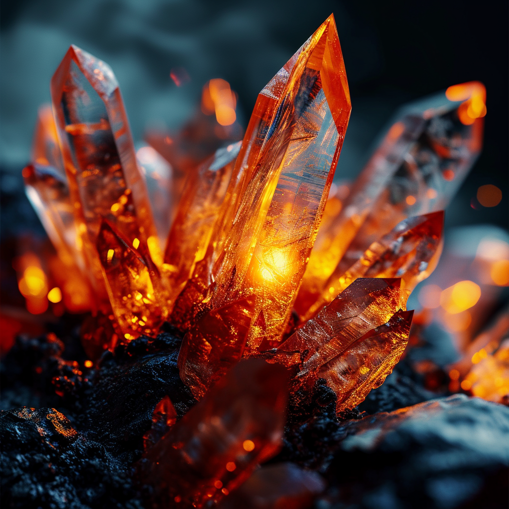 Crystal Fire Flames Reflection