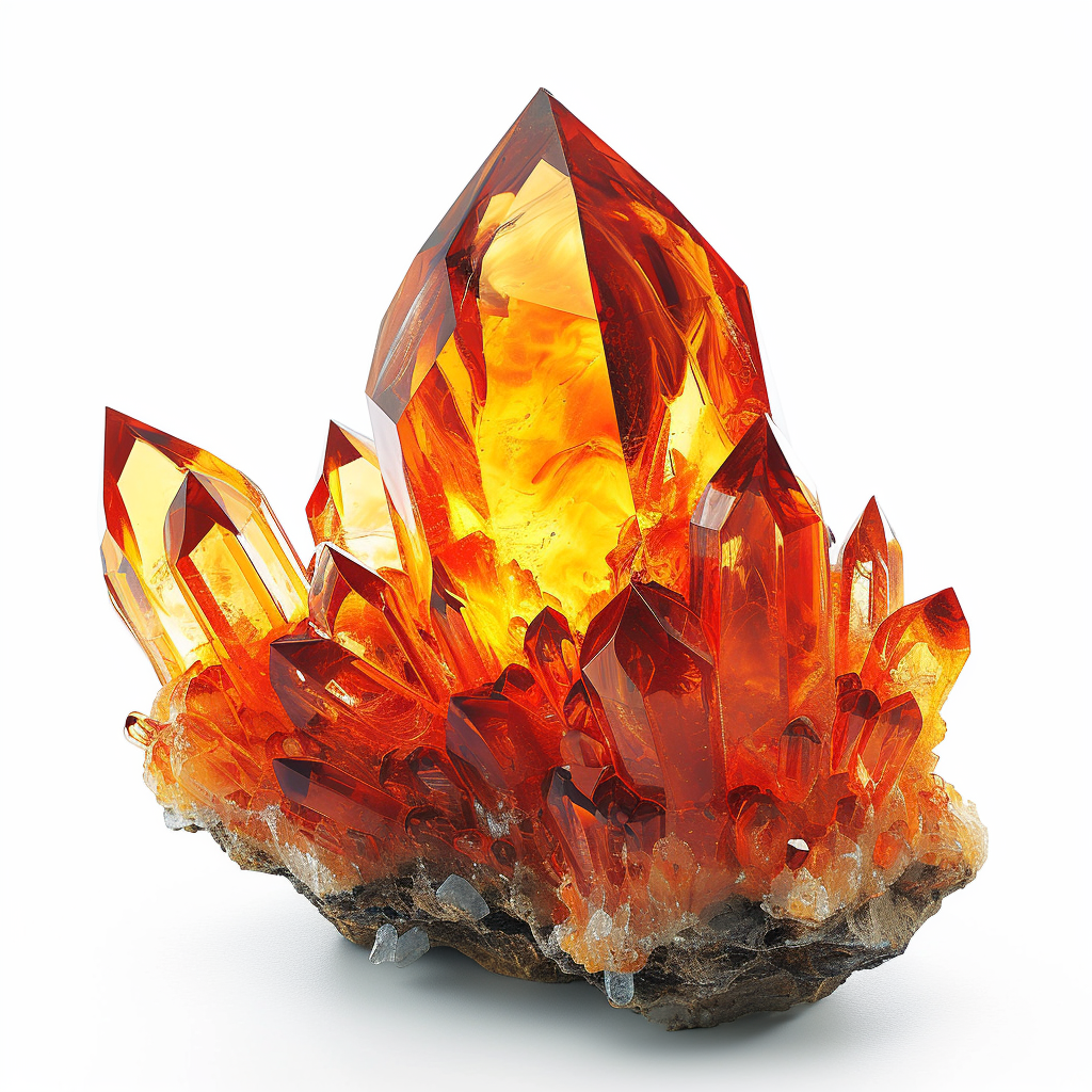 Crystal flames with white background