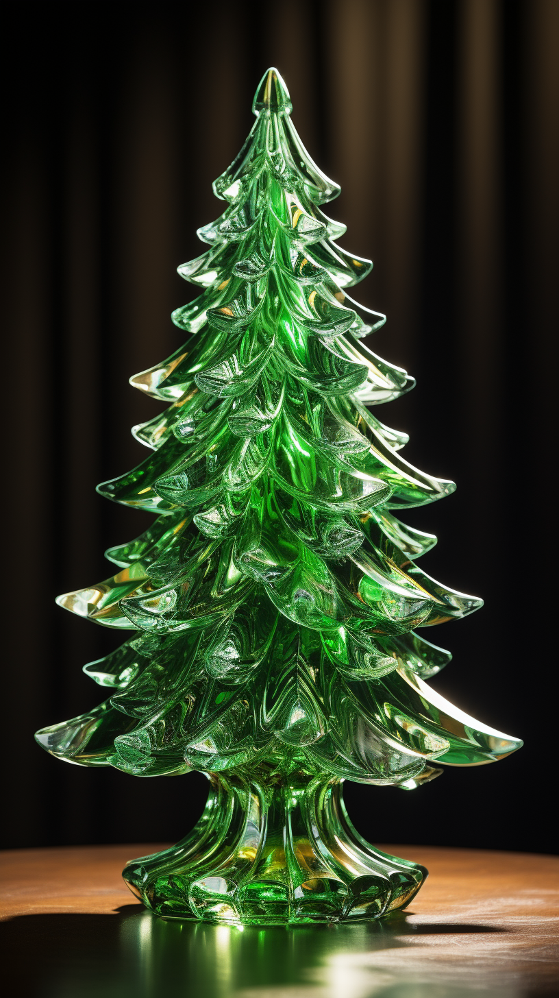 Crystal Glass Christmas Tree - Transparent Green