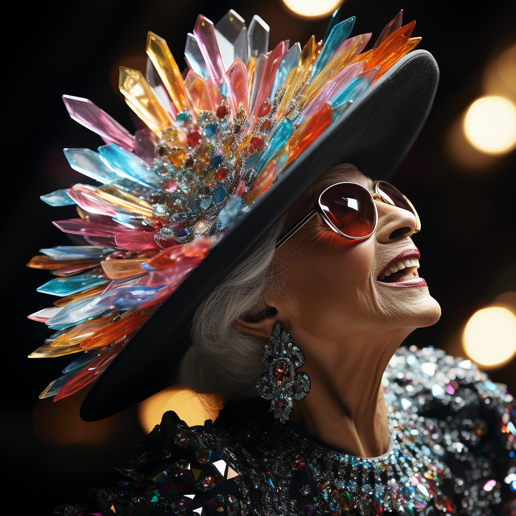 Lady with Dazzling Crystal Hat