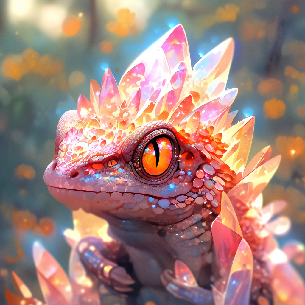 Crystal Infused Lizard Anime Art