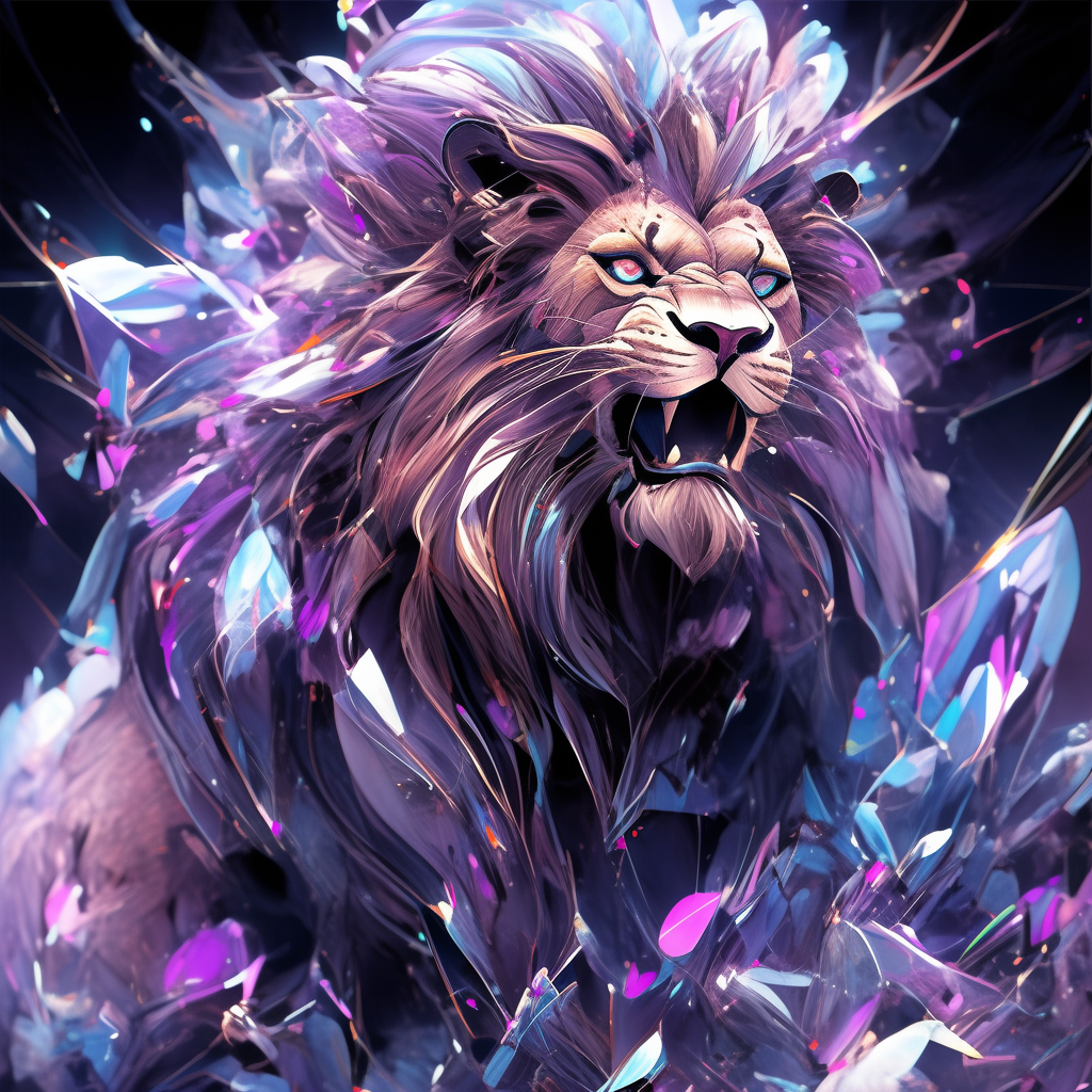 Crystal Mutant Lion Anime Art