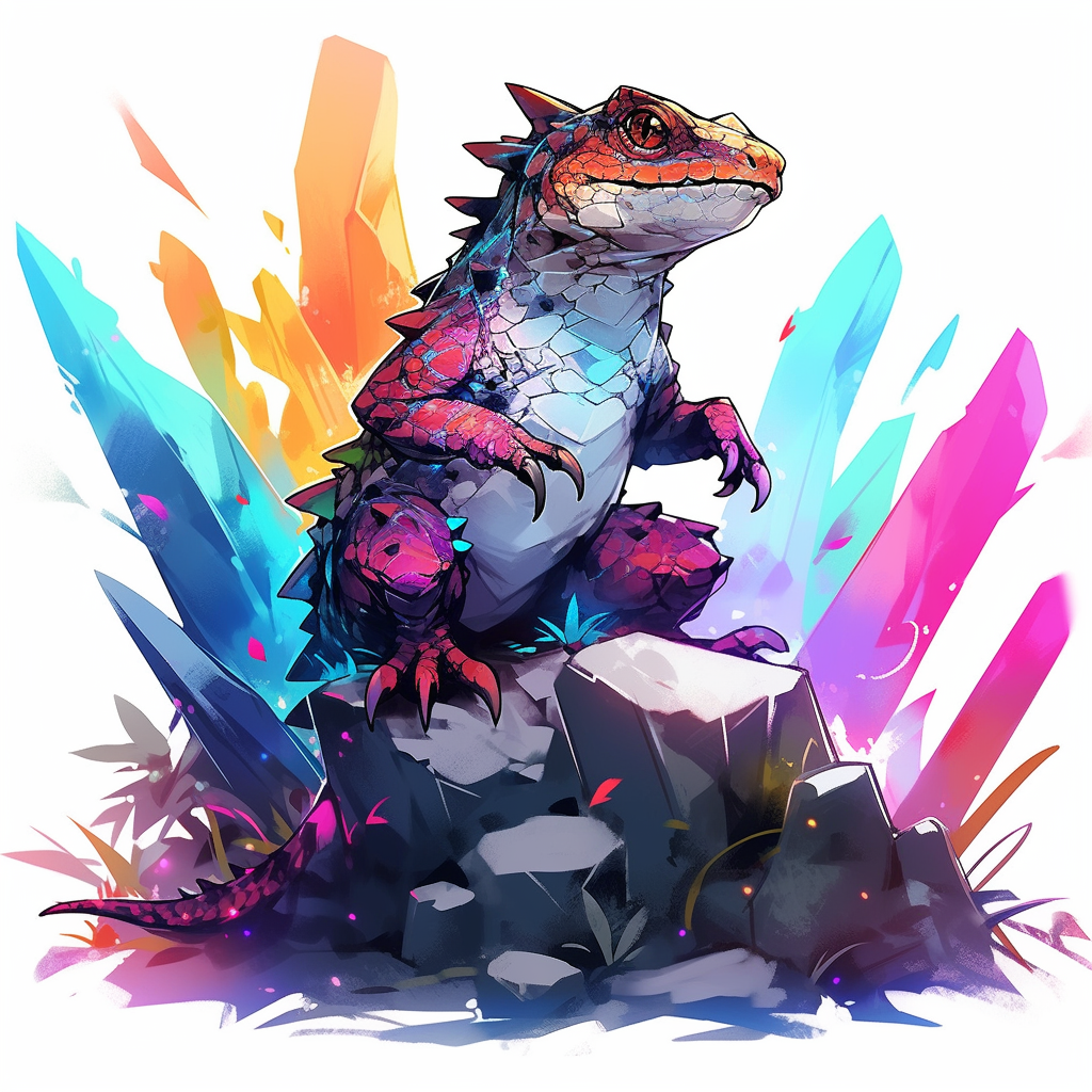 Crystal Mutant Lizard Anime Dark Fantasy