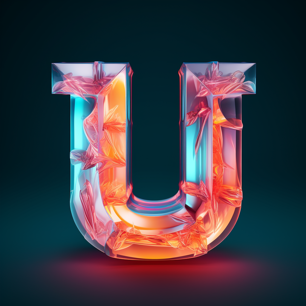 Crystal polygon UL icon in neon colors