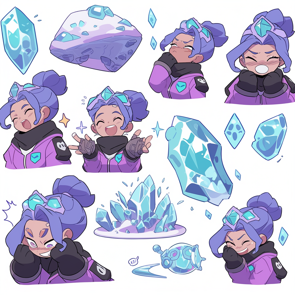 Crystal Scientist Cartoon Character Sticker