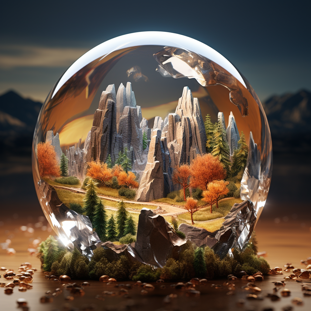 Breathtaking crystal world landscape