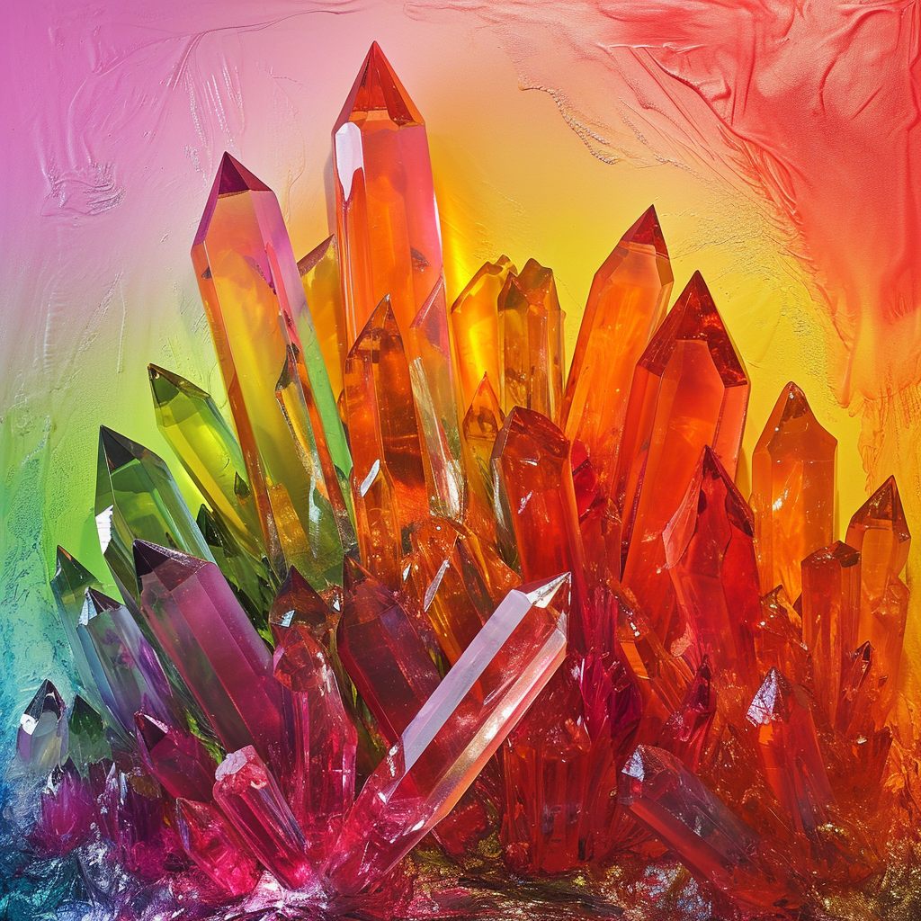 Crystalized Fire Sharp Crystals Neon Fire Colors