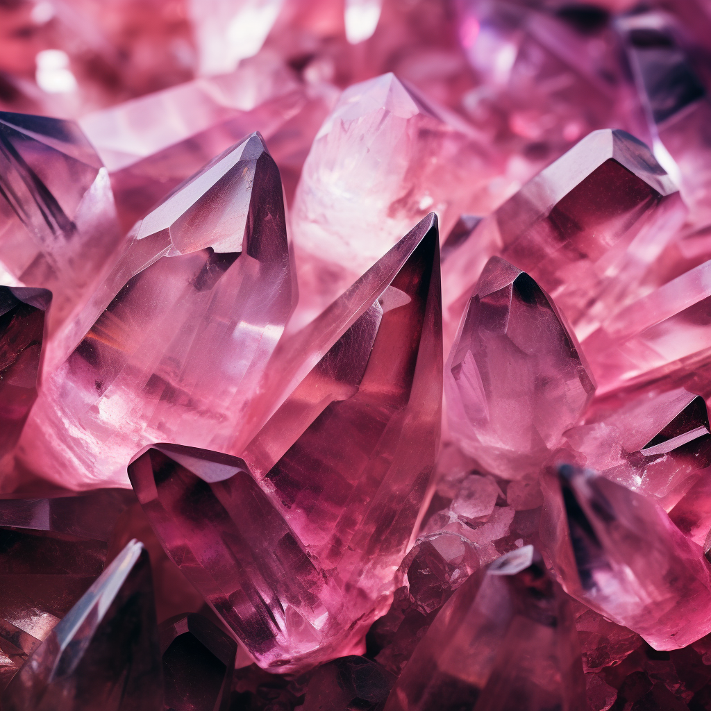 Pink crystals on a background