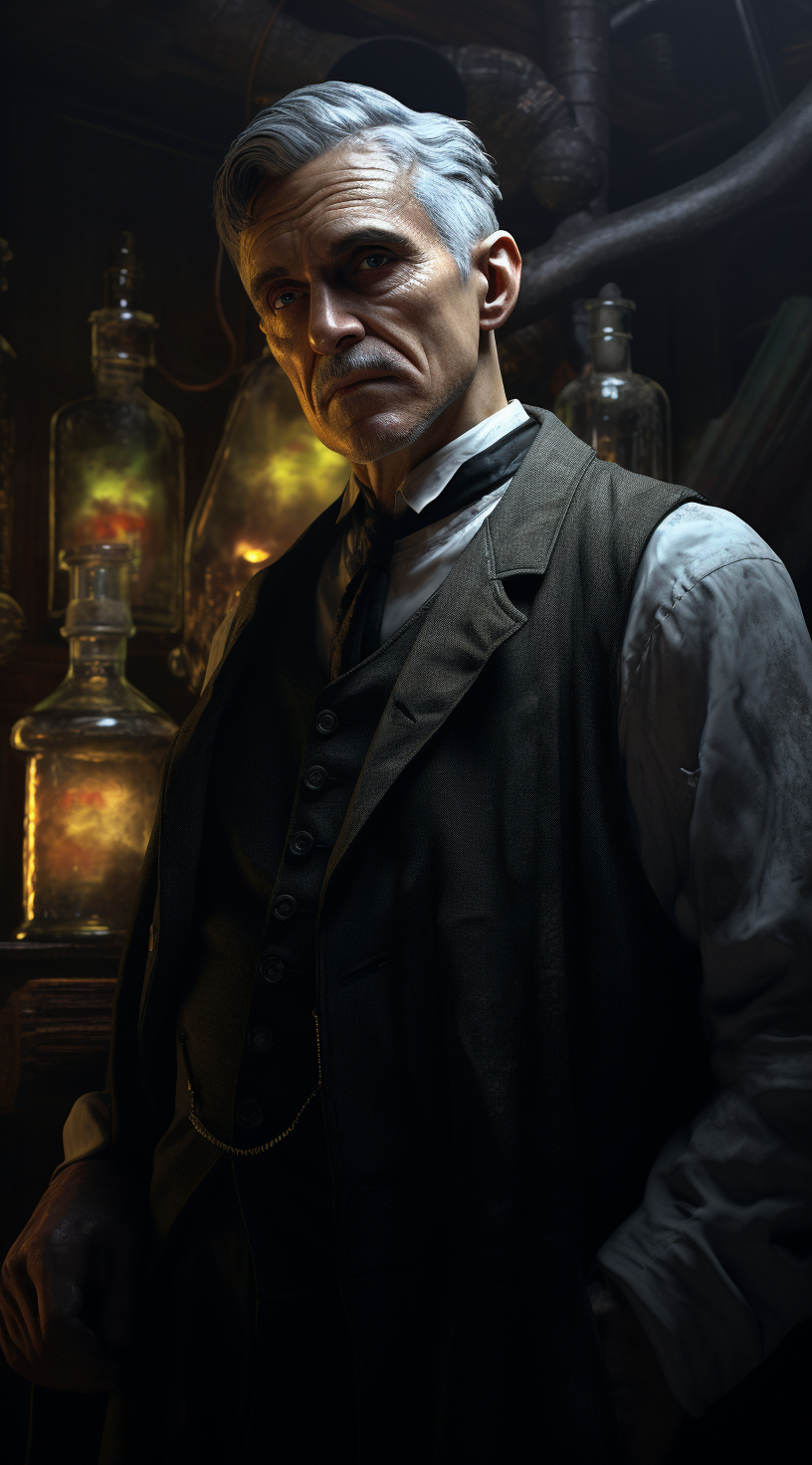 Close-up of male scientist in Call of Cthulhu