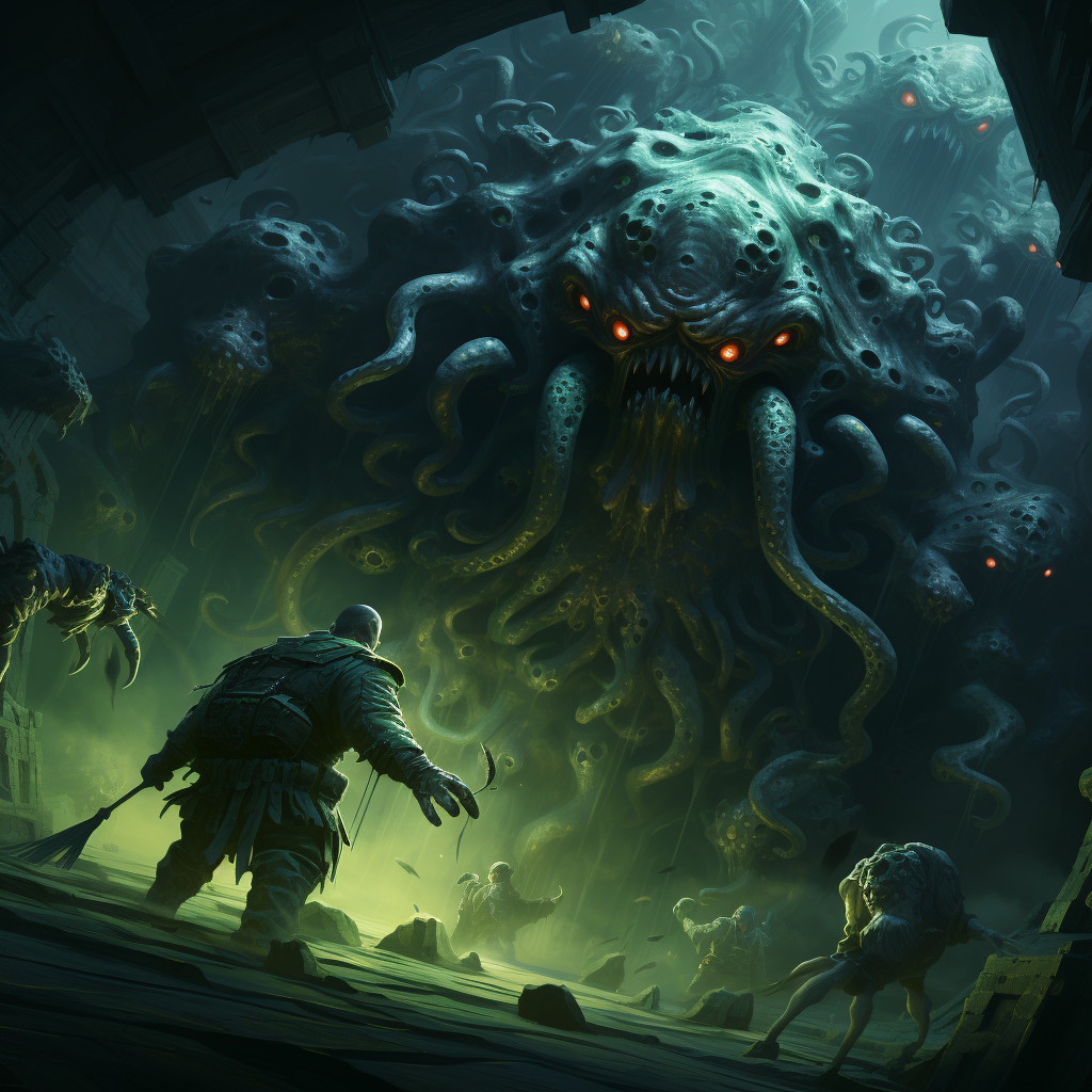 Cartoony Cthulu Game Concept Art