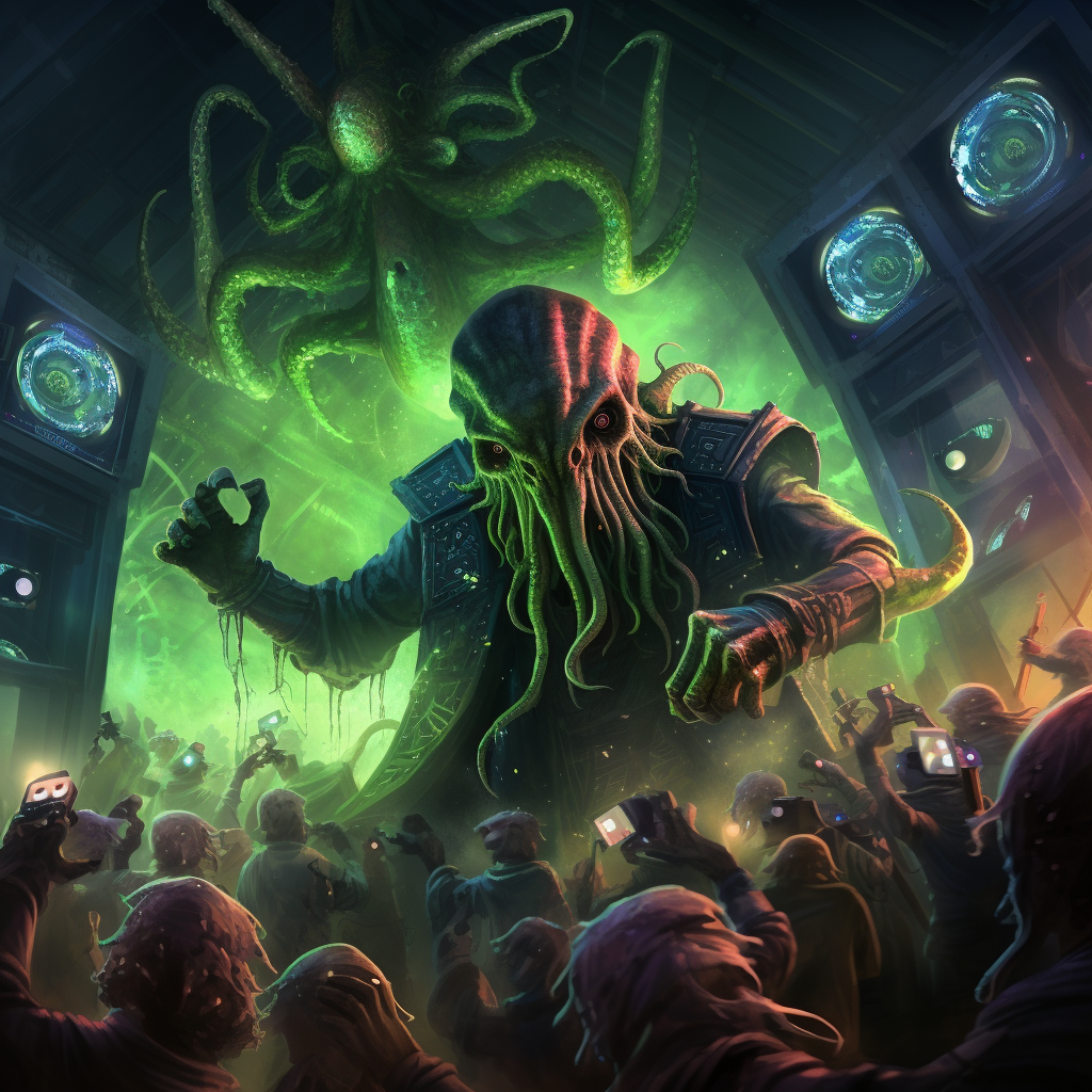 Enigmatic Cthulu throws epic rave