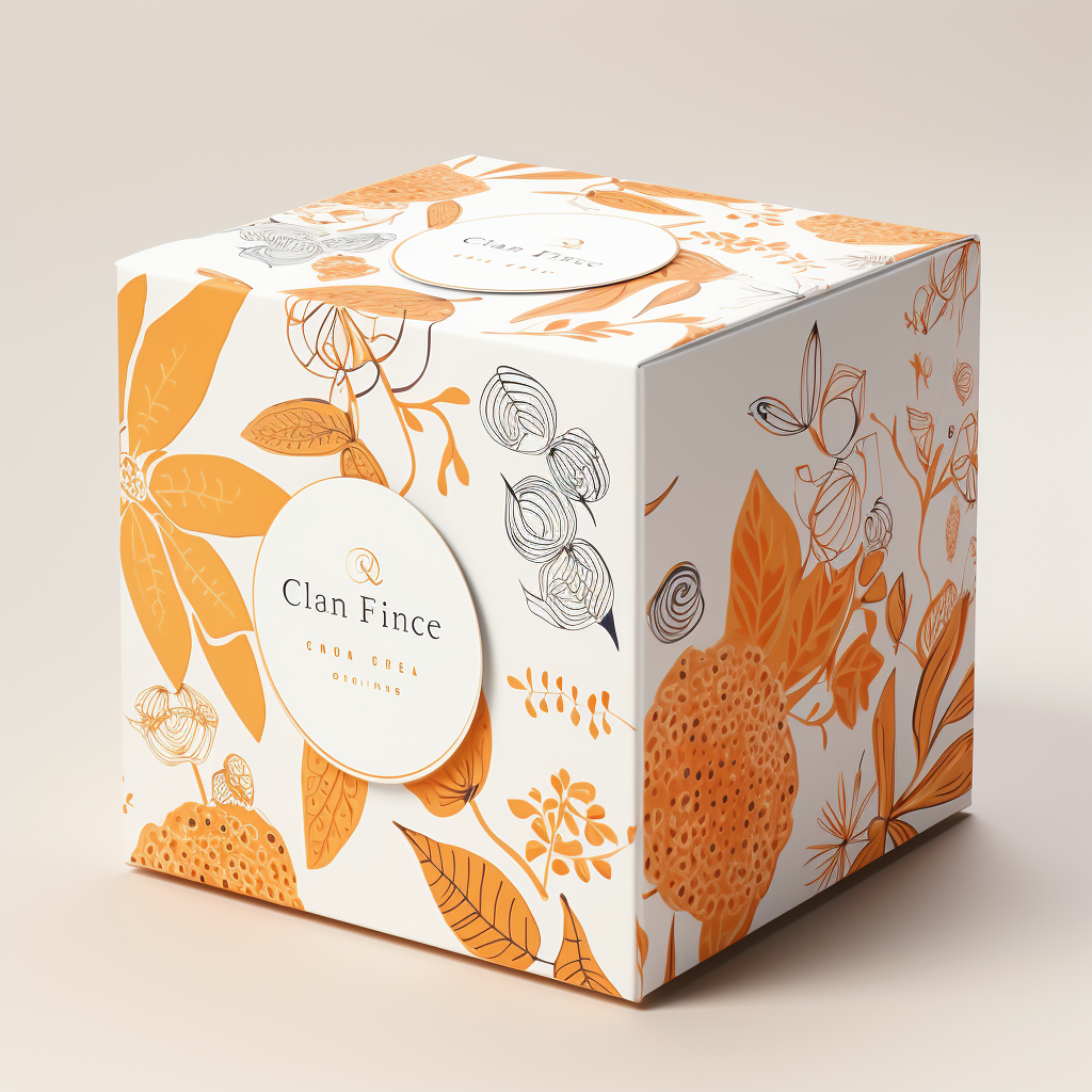 Cube gift box packaging with simple design