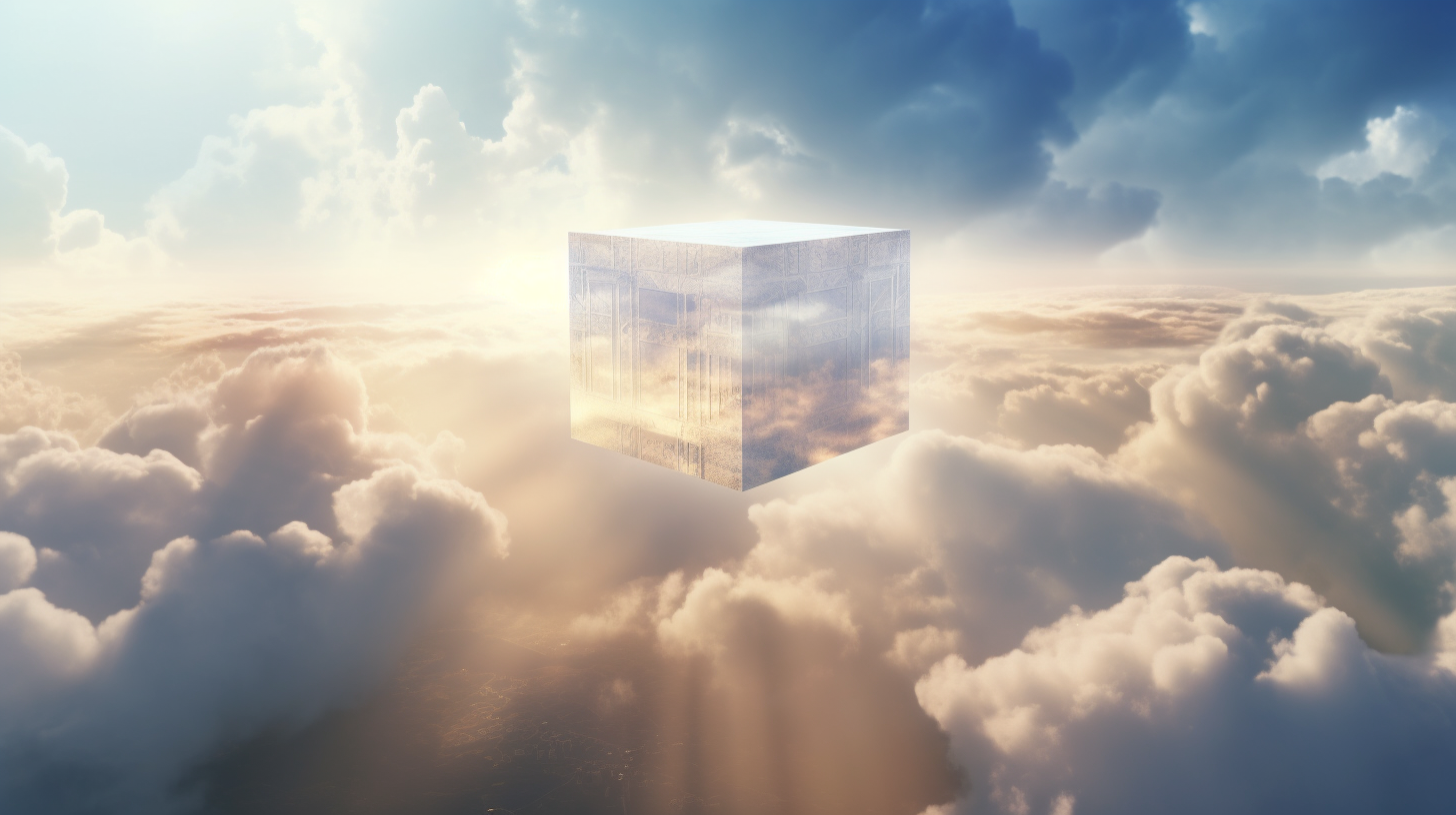 Stunning cube of heaven emerging from clouds