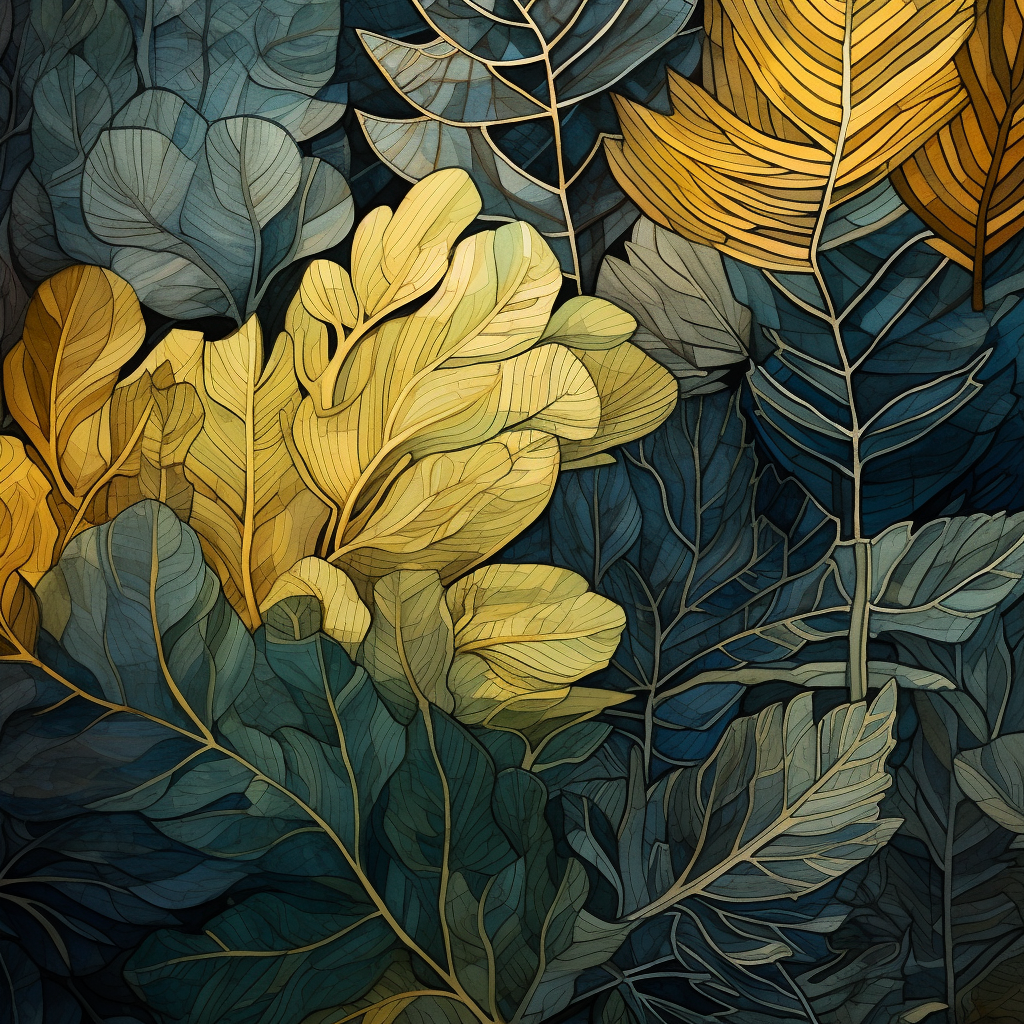 Cubism Leaf Veins Biomimicry Wallpaper