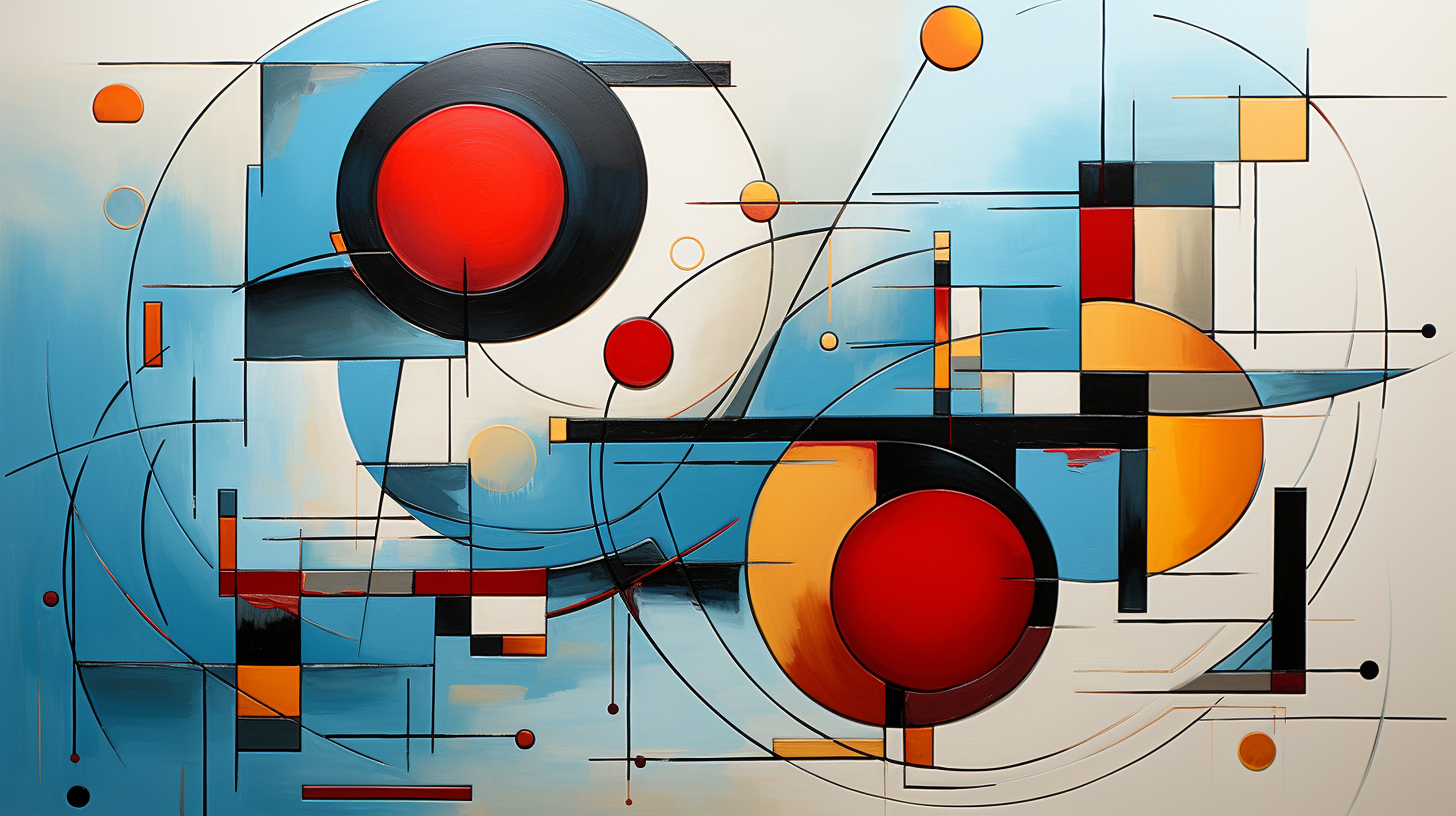 Colorful cubist art with geometric shapes