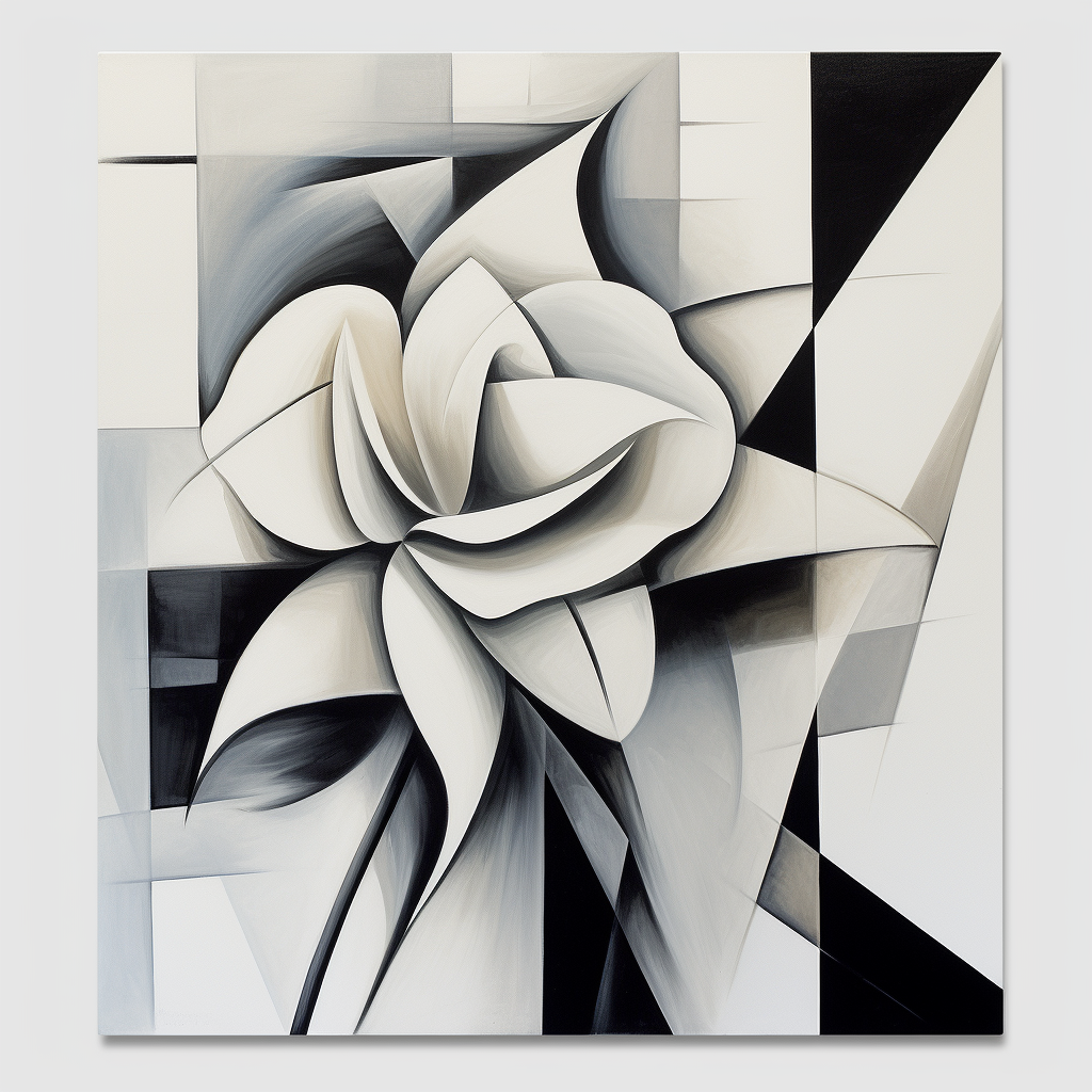 Cubist Flower Art with Pastel Colors