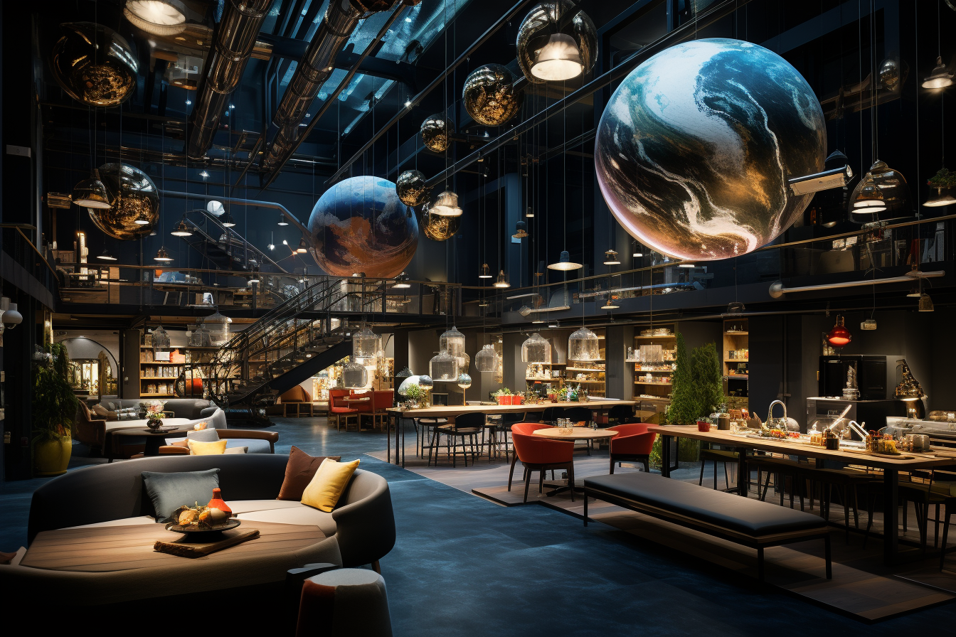 Delicious cuisine hub in a spacey hostel