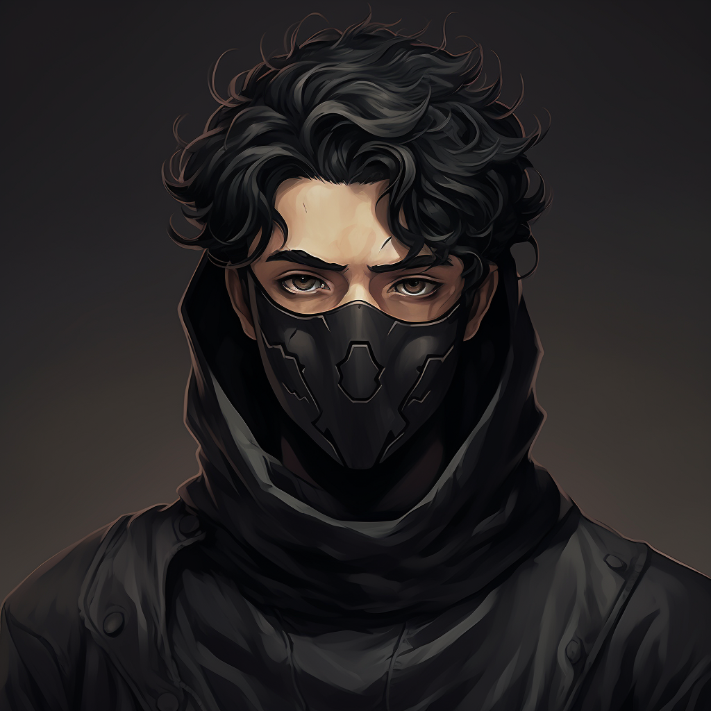 Mysterious man in dark mask