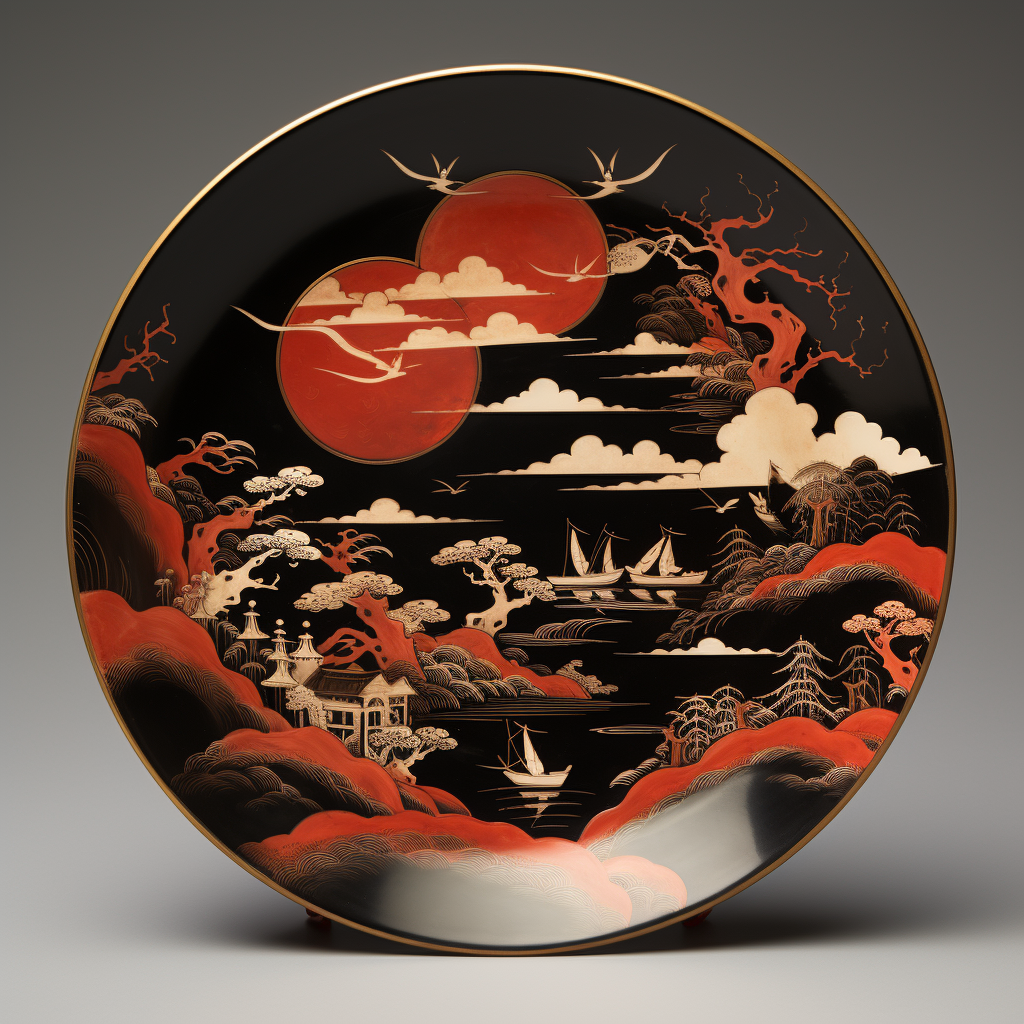 Japanese lacquerware plate with culture media