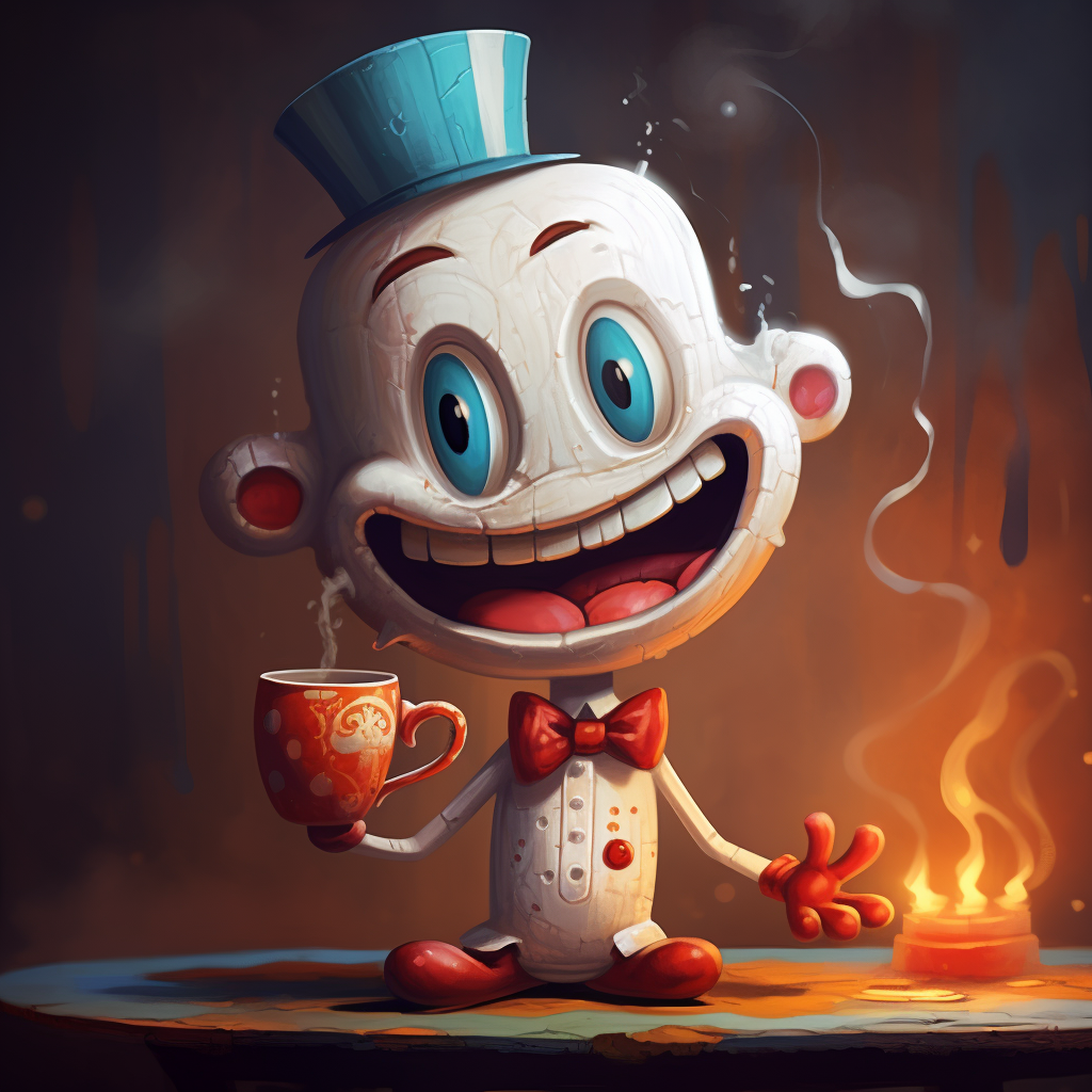 Cute cuphead animation character artwork