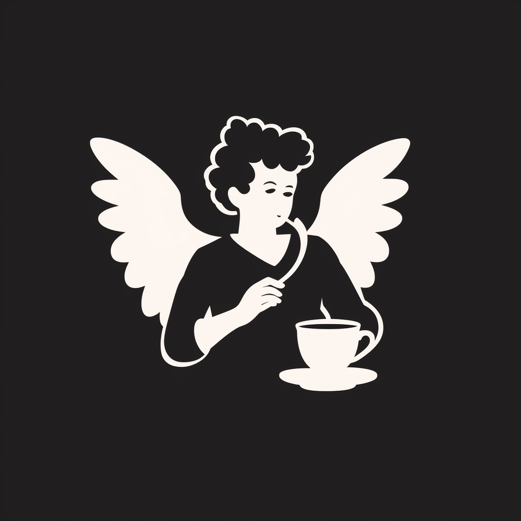 Cupid Drinking Coffee Vector