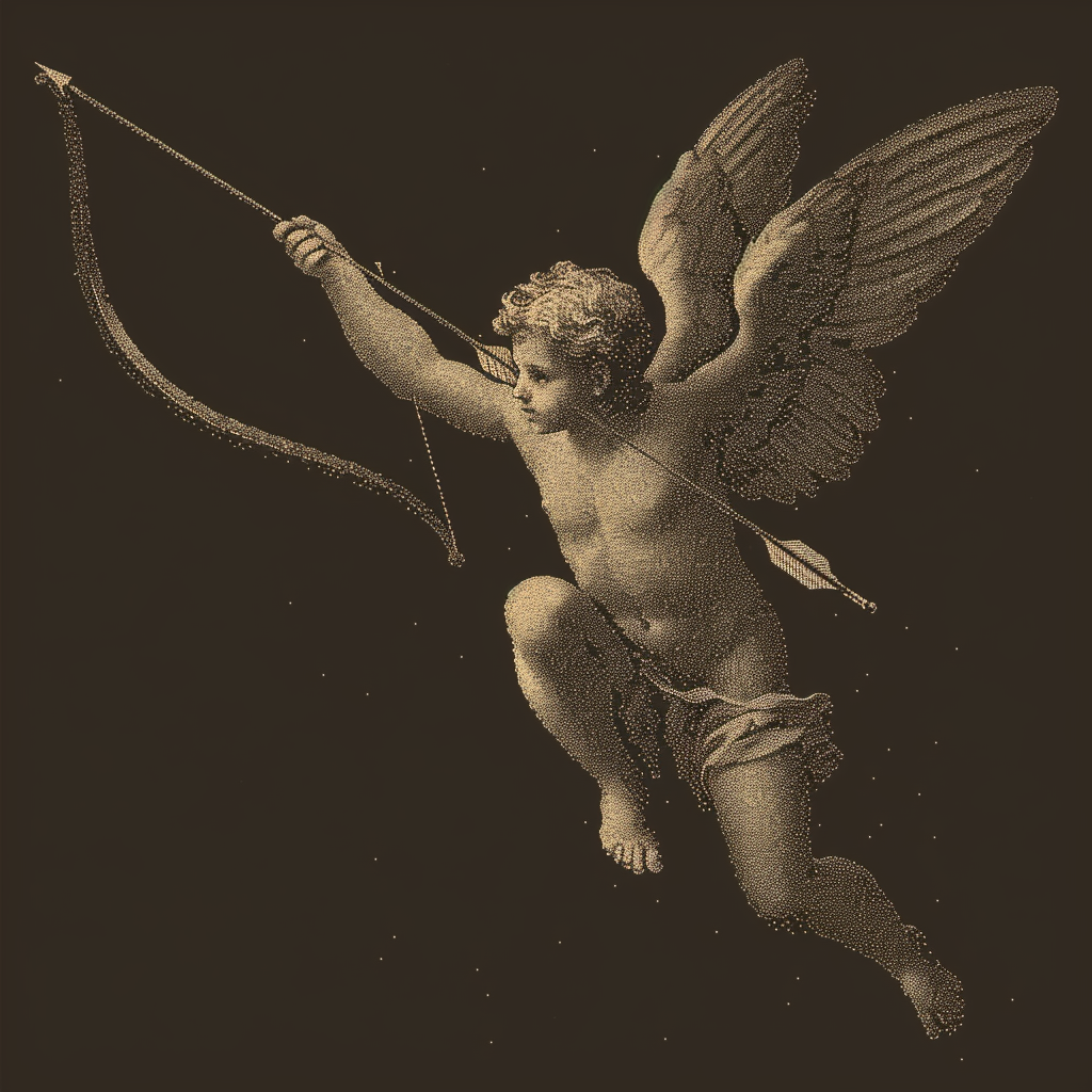 Cupid Shooting Arrow Illustration