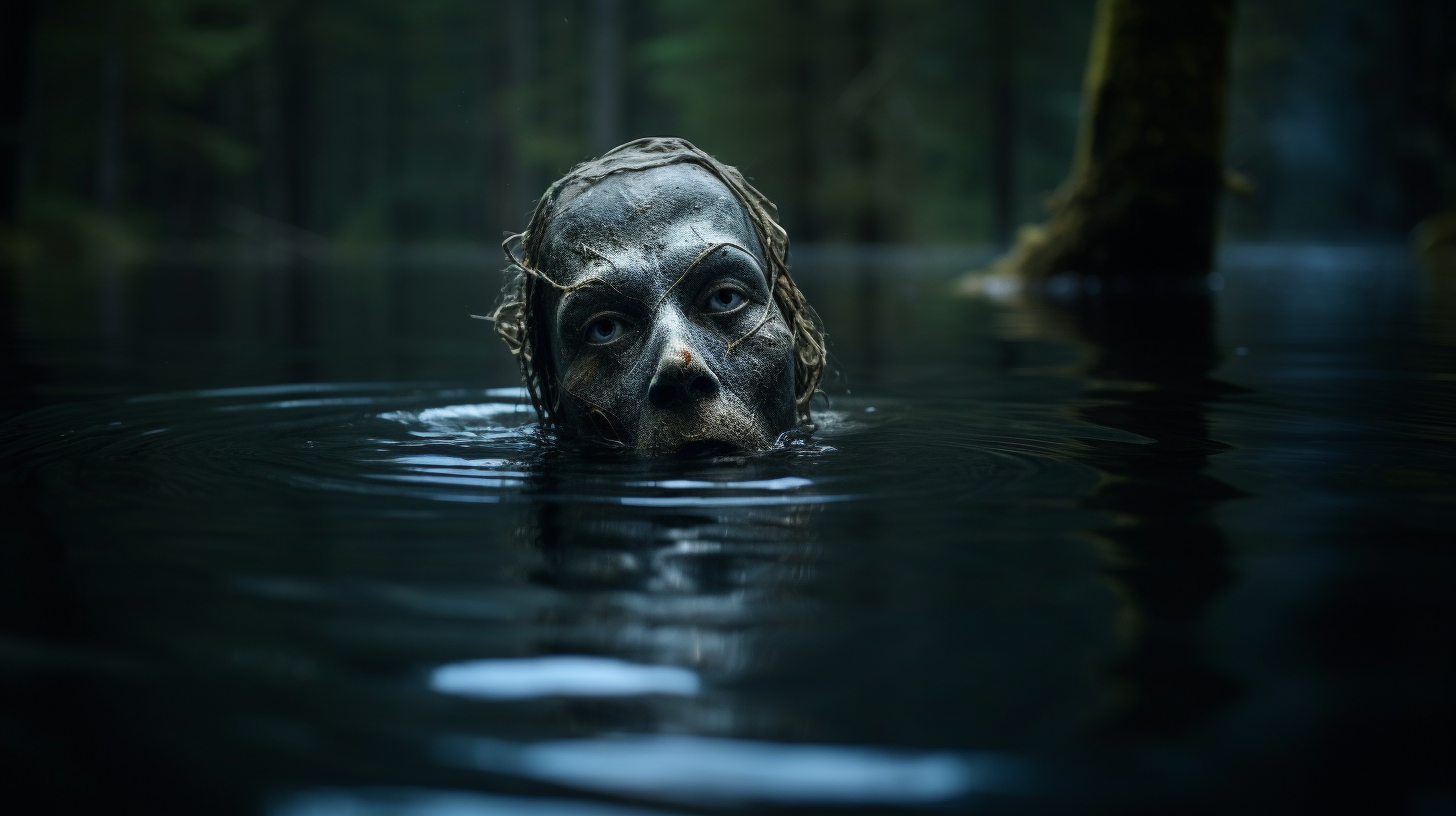 Enchanting water spirit in Nordic lake