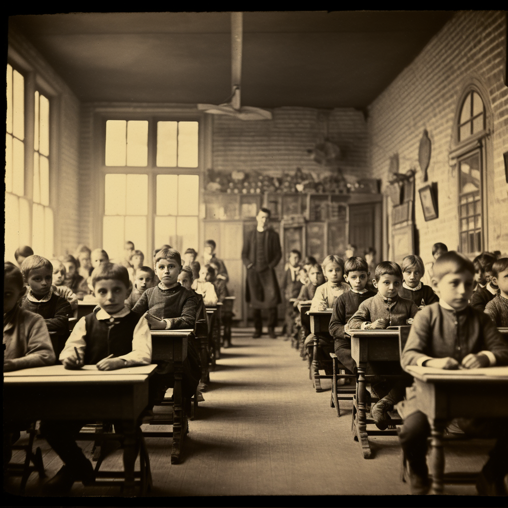 Curious and expressive school children in a classroom