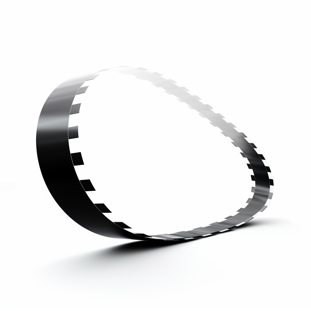 Curved camera film strip with shadow