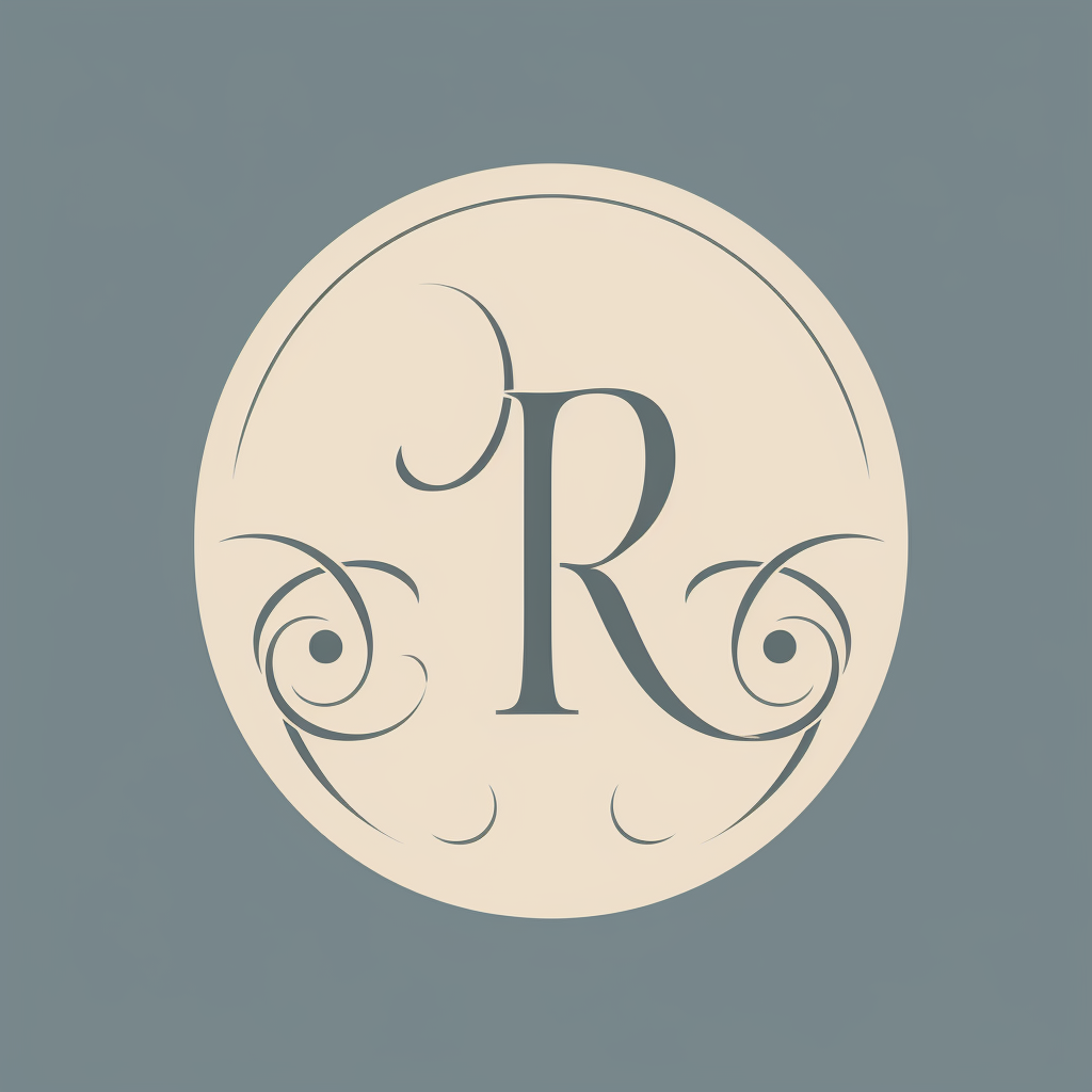 Modern Curved RM Wedding Monogram