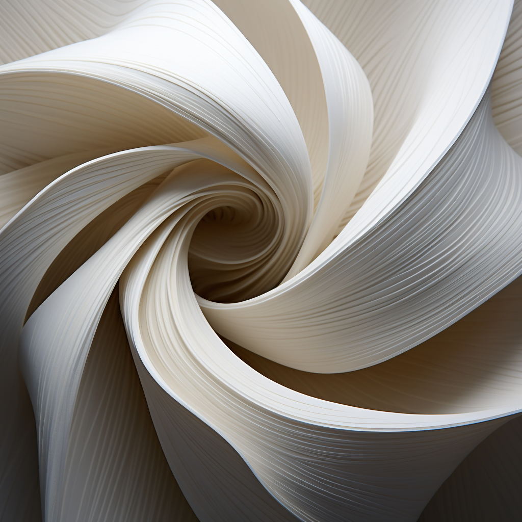 Elegantly winding curved lines converging towards center