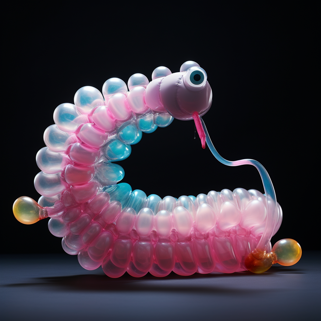 Colorful cushion worm blowing bubbles