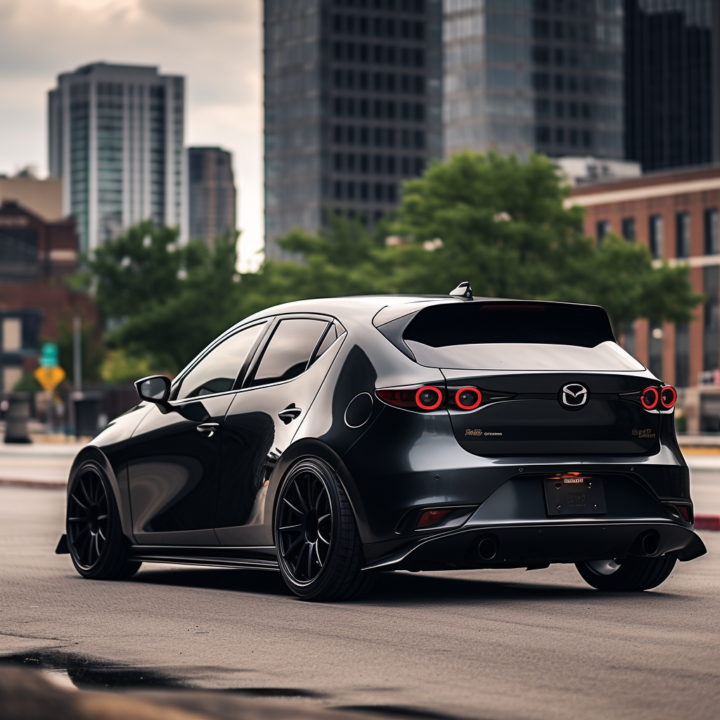 Sleek Satin Black Mazda 3 Hatchback