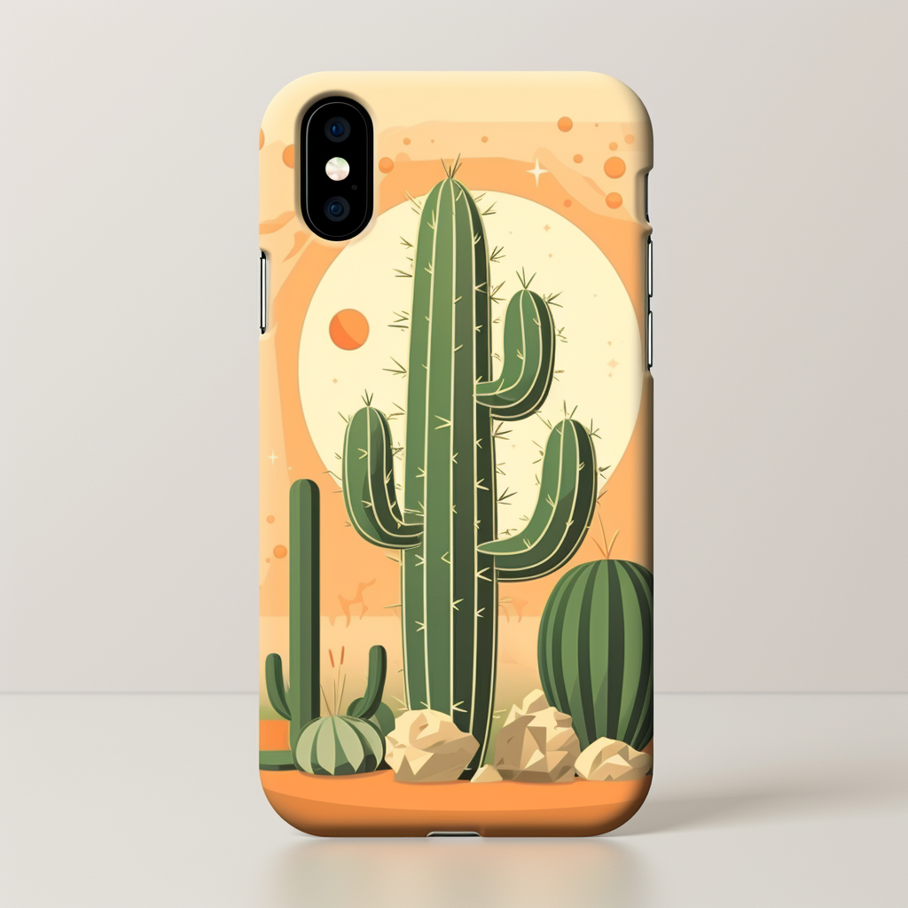 Cute anthropomorphic cut cactus illustration